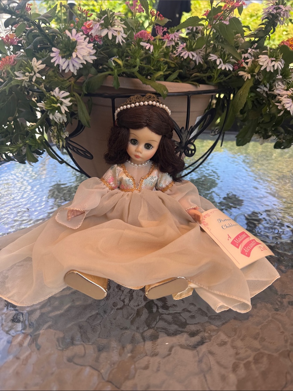 Vintage and Madame Alexander “Juliet” Doll in Cream Gown Pearl Headband